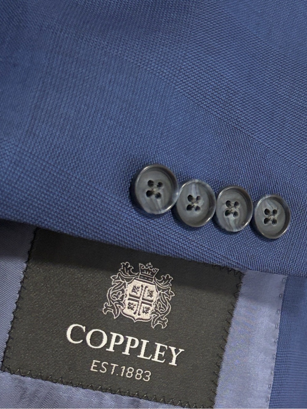 Coppley Suit Mens 50L 42 x 32 Dark Blue Wool 2 Piece Blazer Trousers Formal